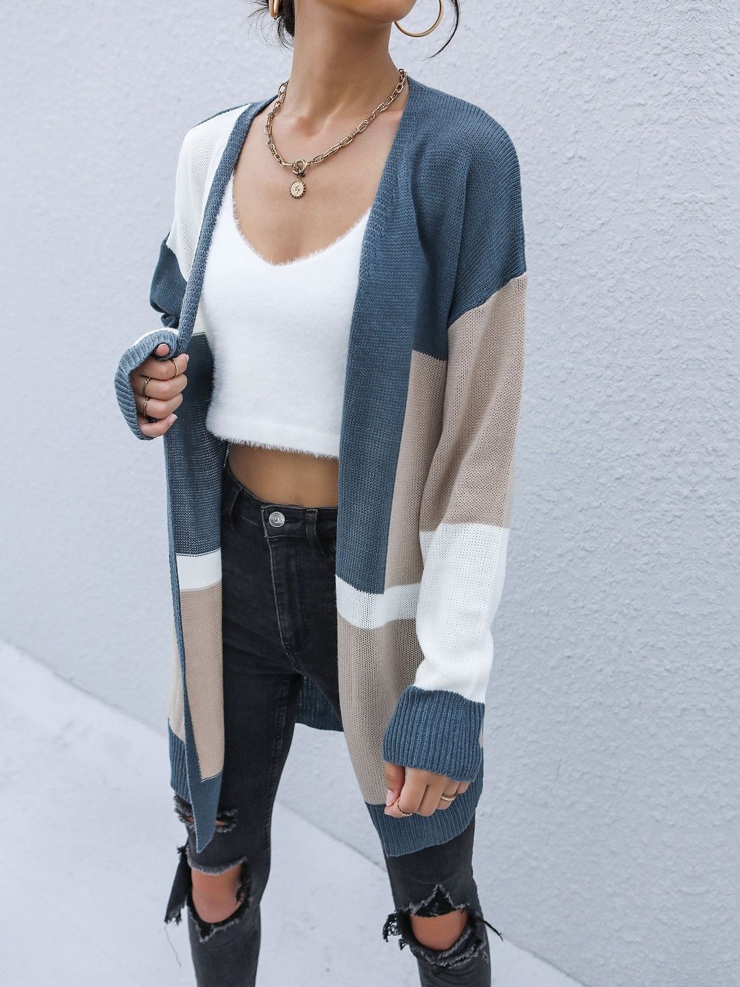 Women's Blue Colourblocked