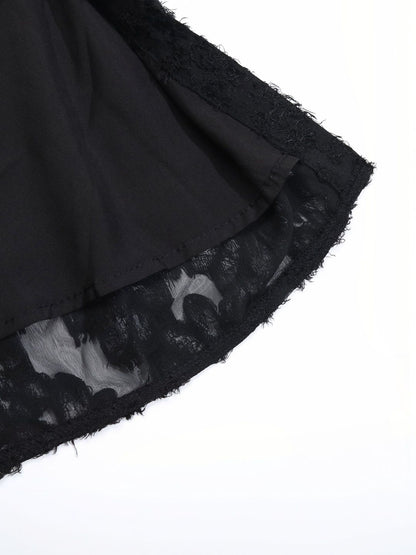 Women's Black Fit & Flare Dress Blend Printed