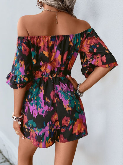 Off-Shoulder Printed Jumpsuit