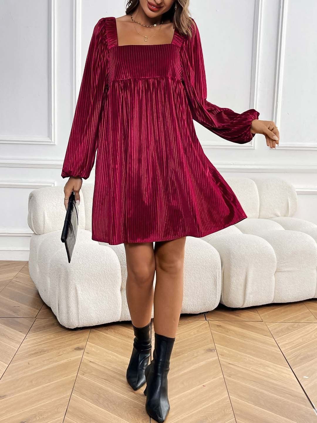 Puff Sleeve A-Line Dress