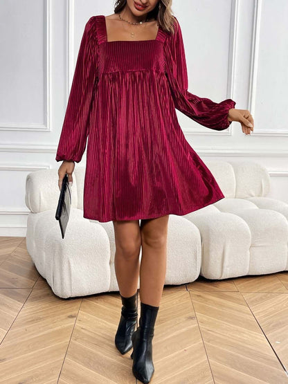 Puff Sleeve A-Line Dress