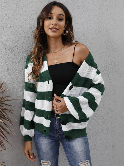 Women Striped Cardigan