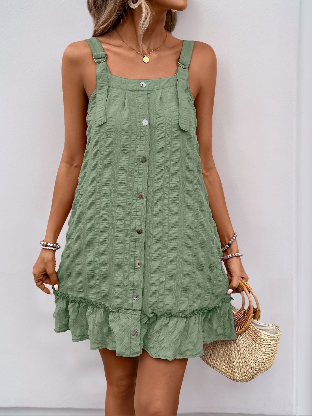 Ruffled A-Line Mini Dress