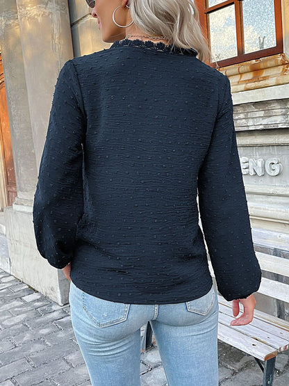 Women's Black Top Blend Printed Regular Fit
