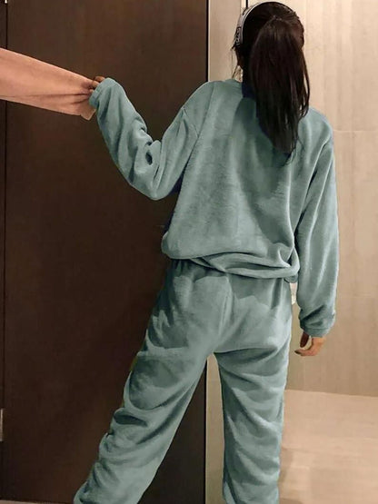 Round Neck Long Sleeves Night Suit