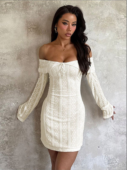 NOWI Off-Shoulder Bodycon Mini Dress