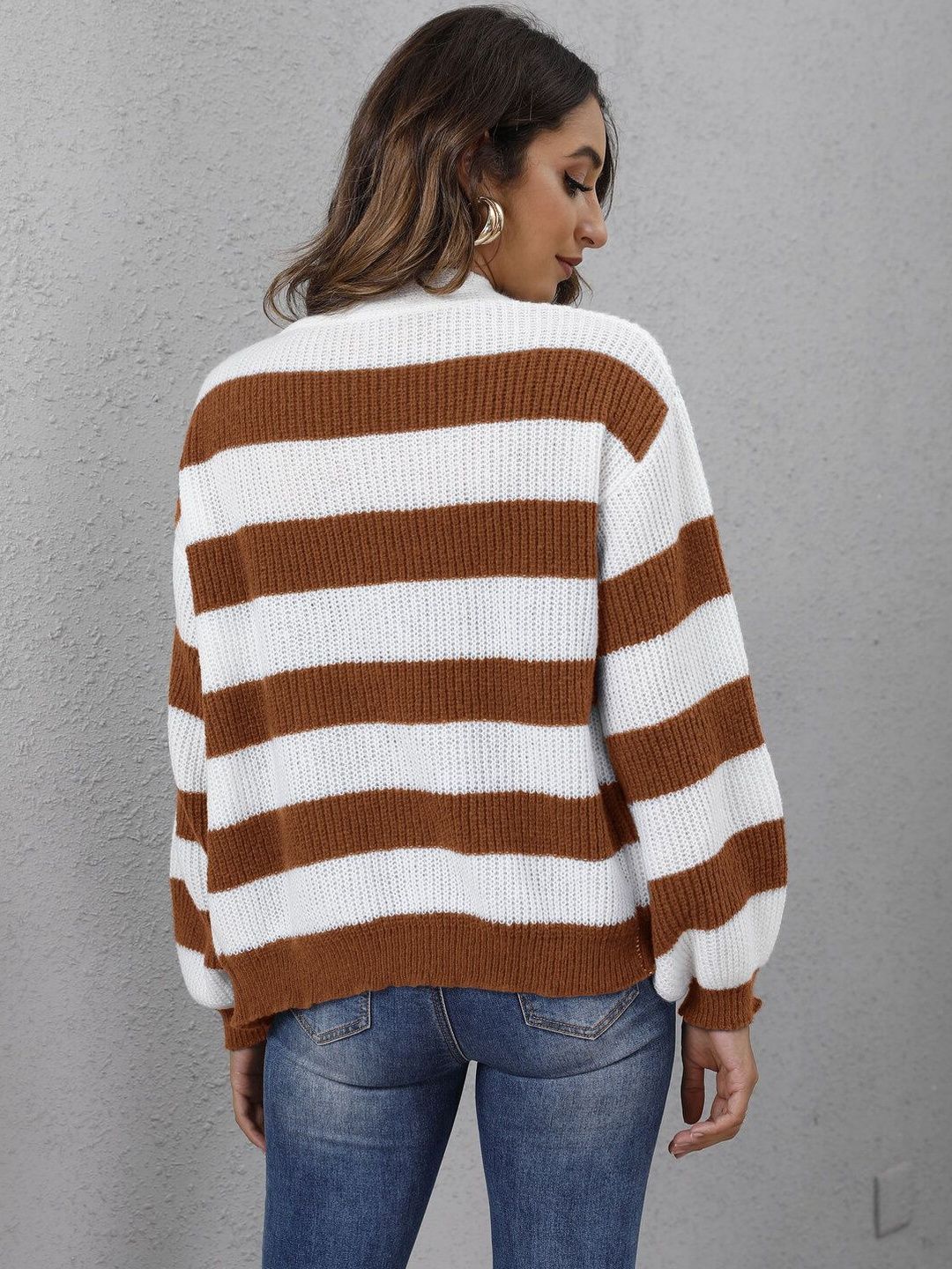 Women Striped Cardigan