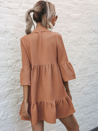 Bell Sleeve A-Line Mini Dress