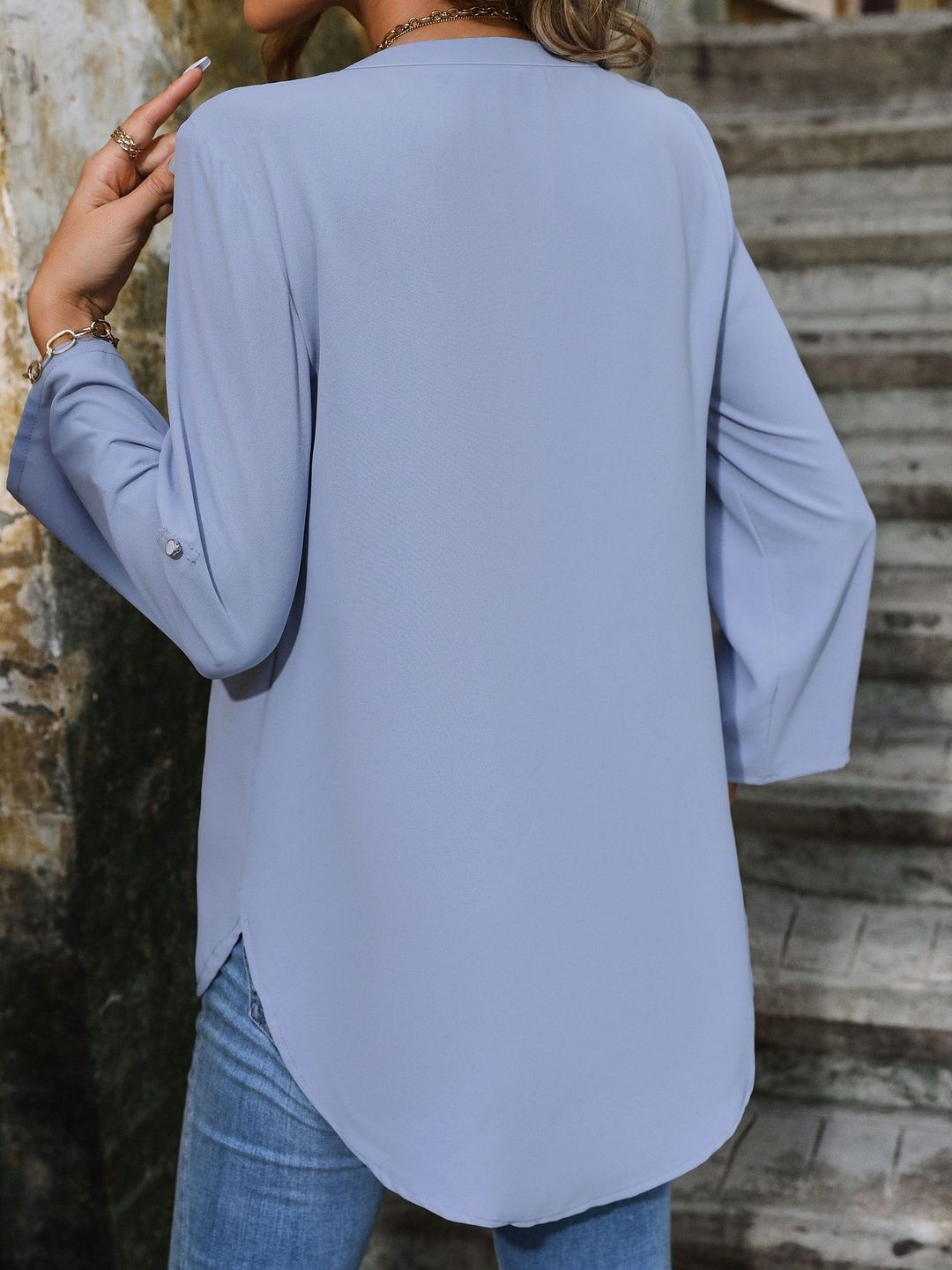 Roll-Up Sleeves Top