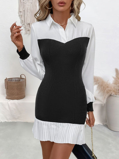 Women's Black Colourblocked Sheath Mini Dress