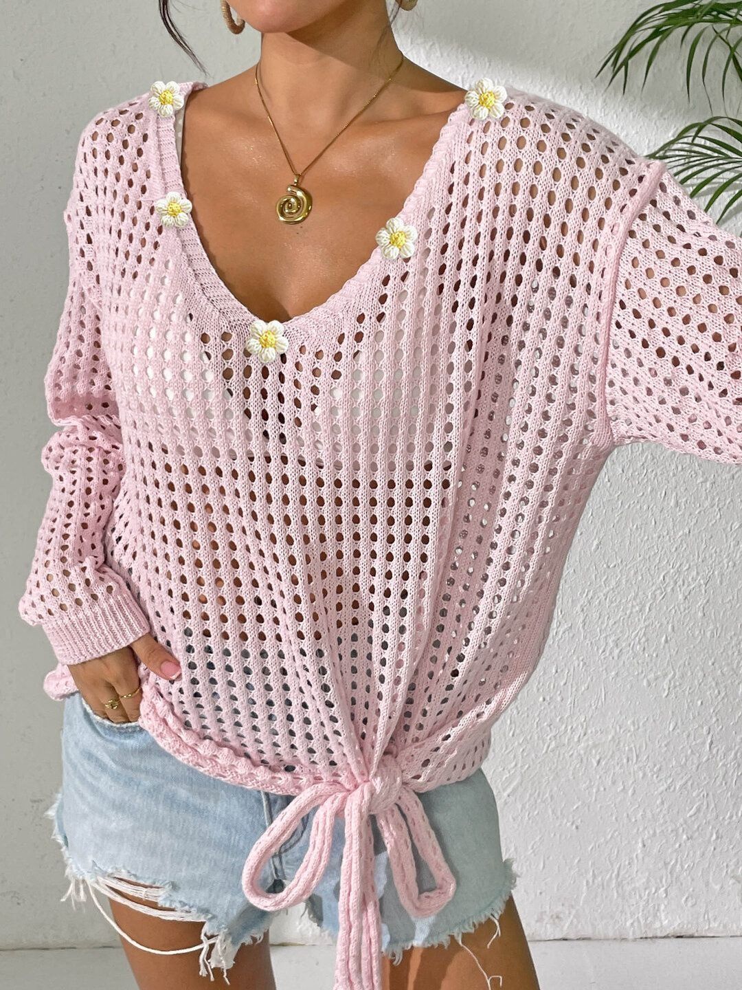 Women Pullover with Applique Detail