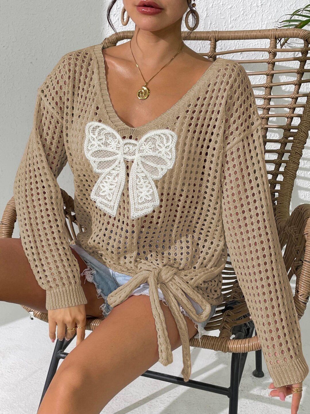 Women Pullover with Applique Detail