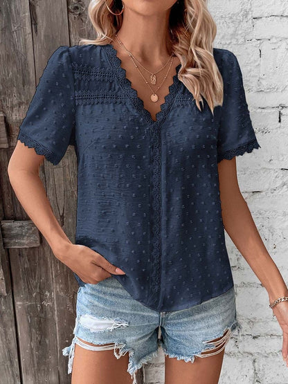 NOWI V-Neck Self Design Top