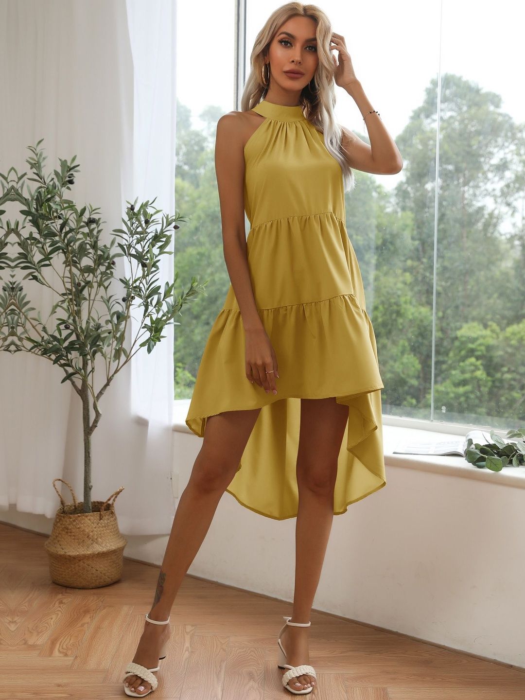 Halter Neck Fit & Flare Dress
