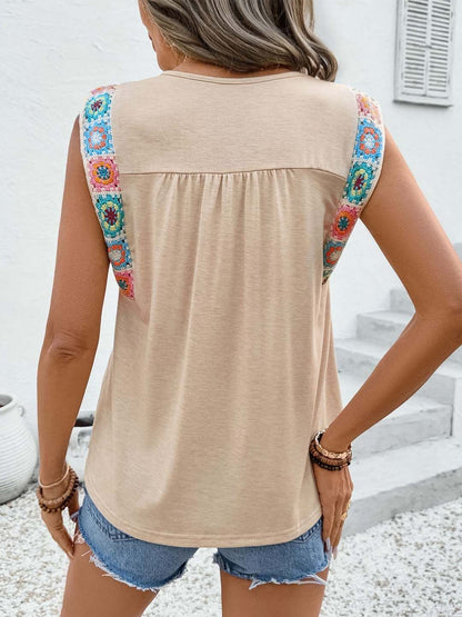 Women's Beige Bohemian Top