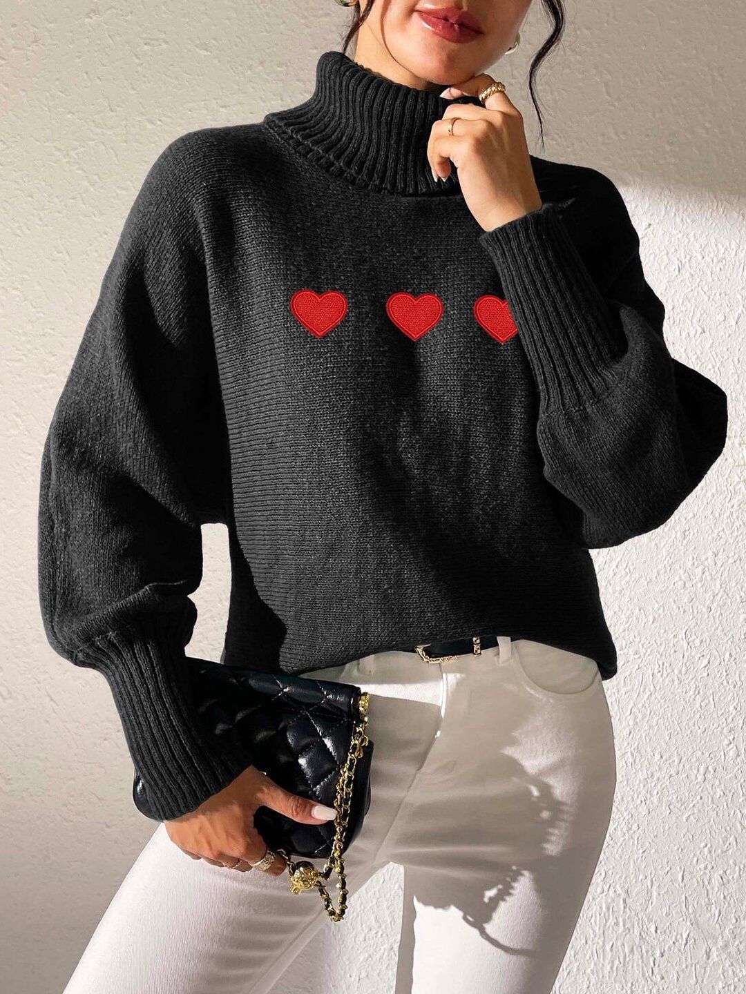 Women Printed Pullover with Embroidered Detail