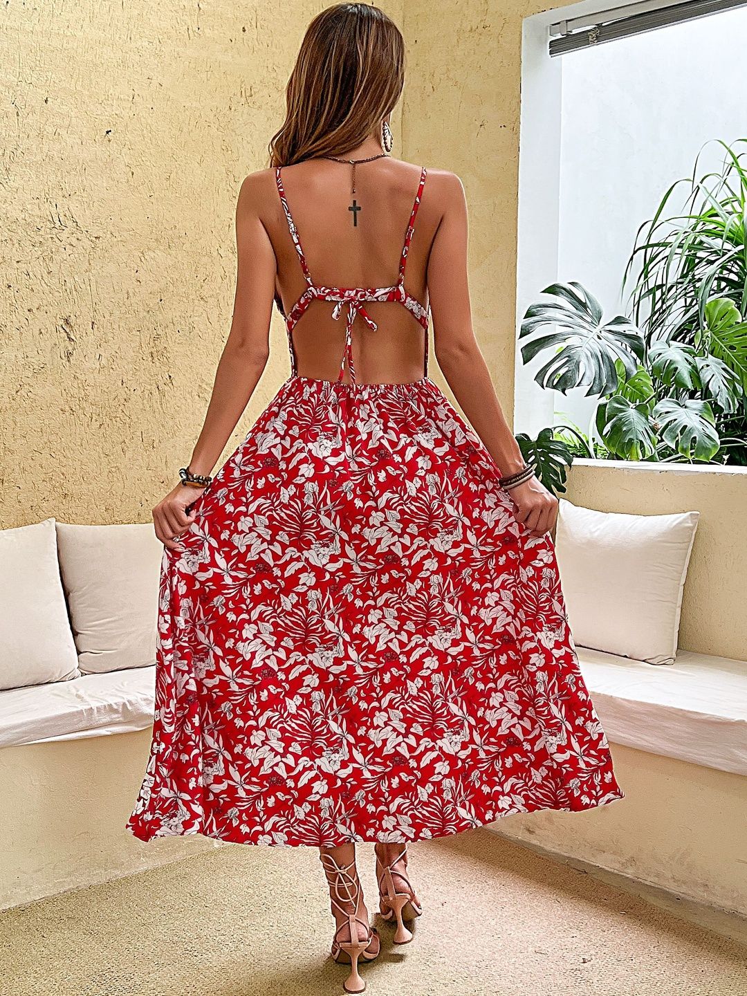 Floral Print Fit & Flare Midi Dress