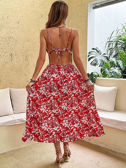 Floral Print Fit & Flare Midi Dress