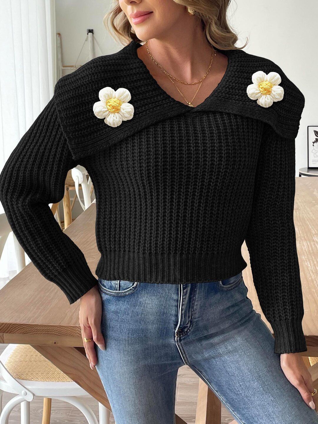 Women Pullover with Applique Detail