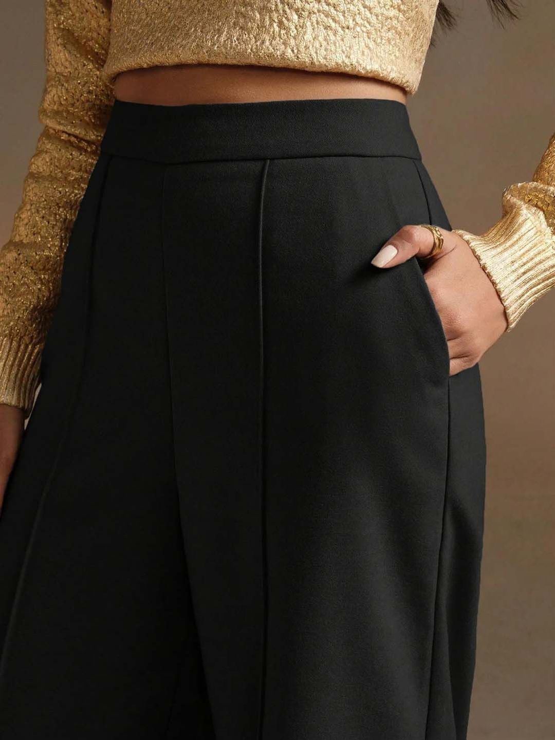 Women Straight Fit High-Rise Trousers