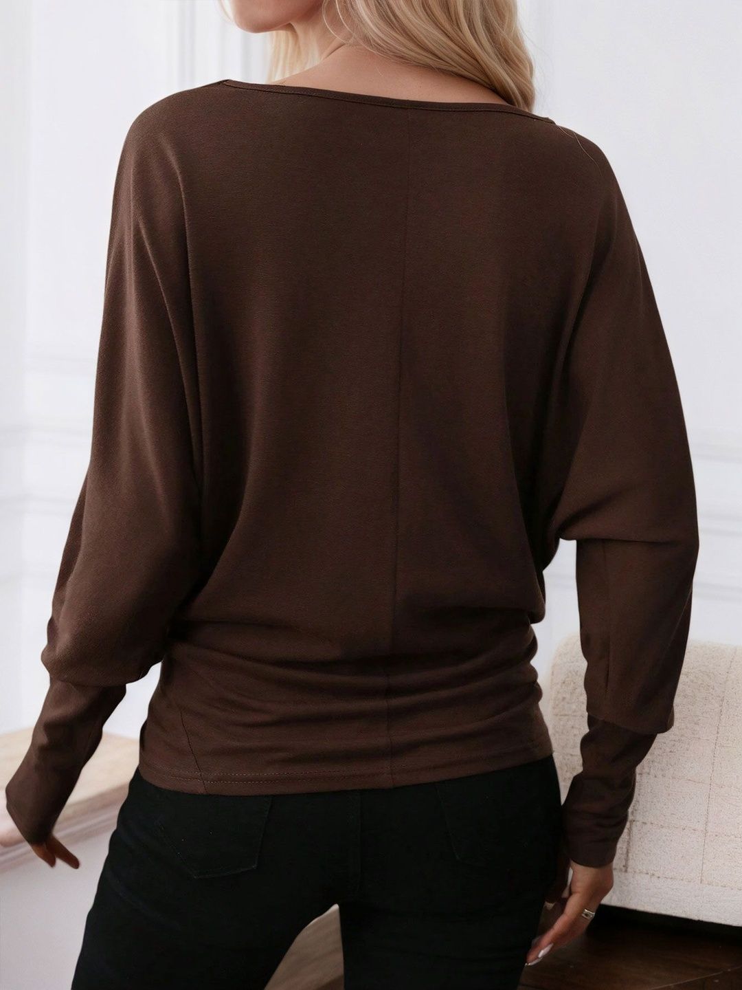 NOWI Batwing Sleeve Cotton Top