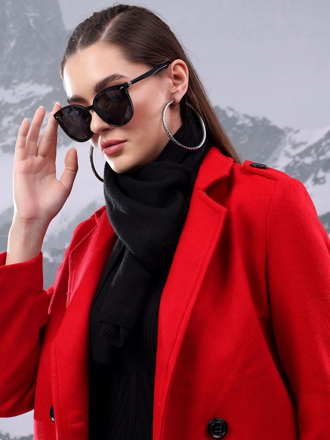 Nowi Solid Double Breasted Coats