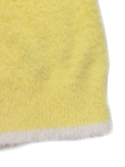 Women's Yellow Cardigan With Applique Detail Blend