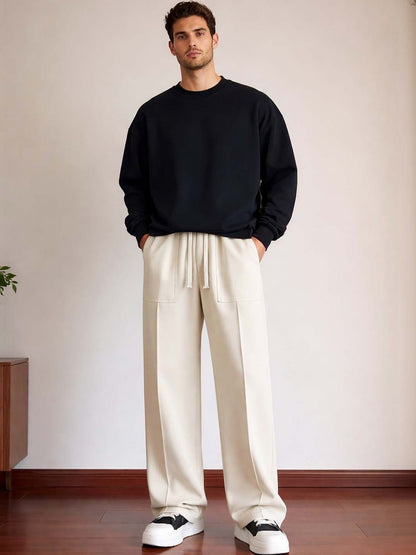 Men Wrinkle Free Pleated Trousers