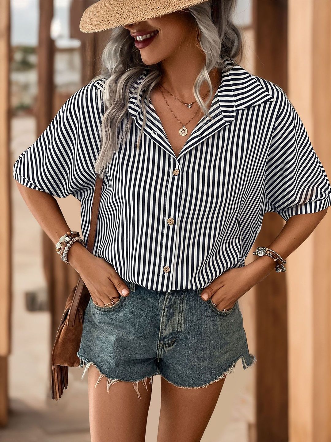 Women Striped Casual Shirt