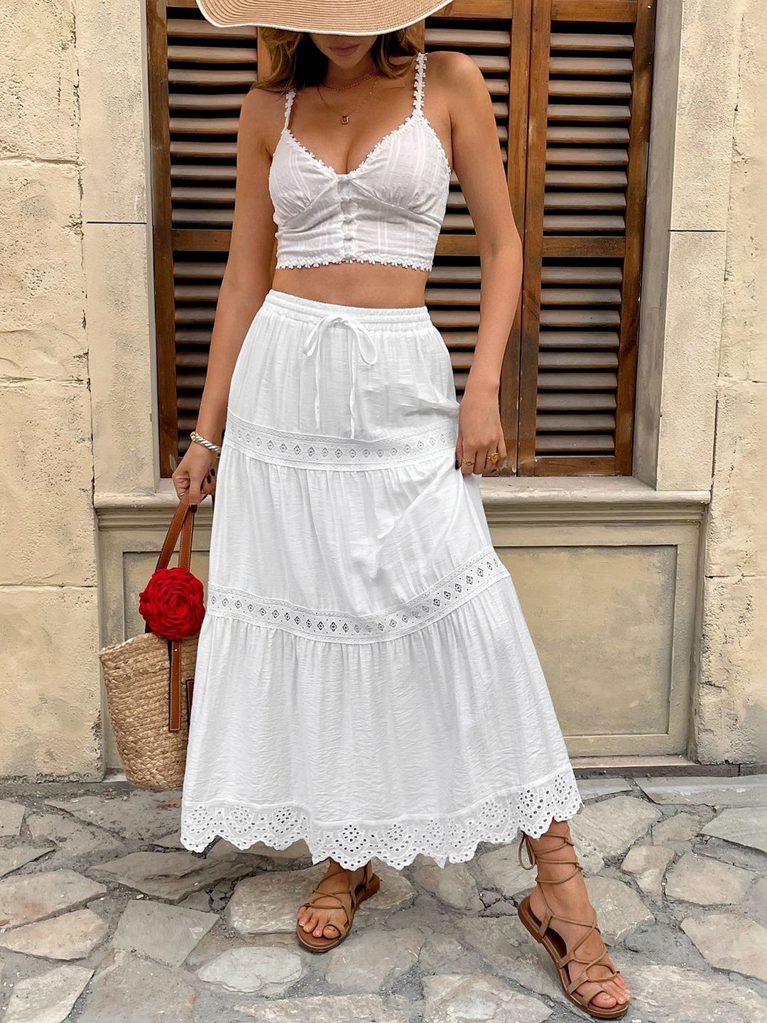 Tiered Flared Cotton Skirts