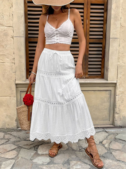 Tiered Flared Cotton Skirts