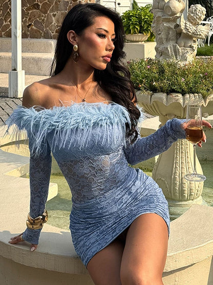 NOWI Off-Shoulder Bodycon Mini Dress
