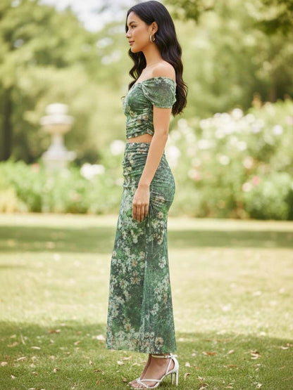 Floral Printed Top with Skirt