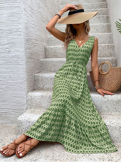 Print Fit & Flare Maxi Dress