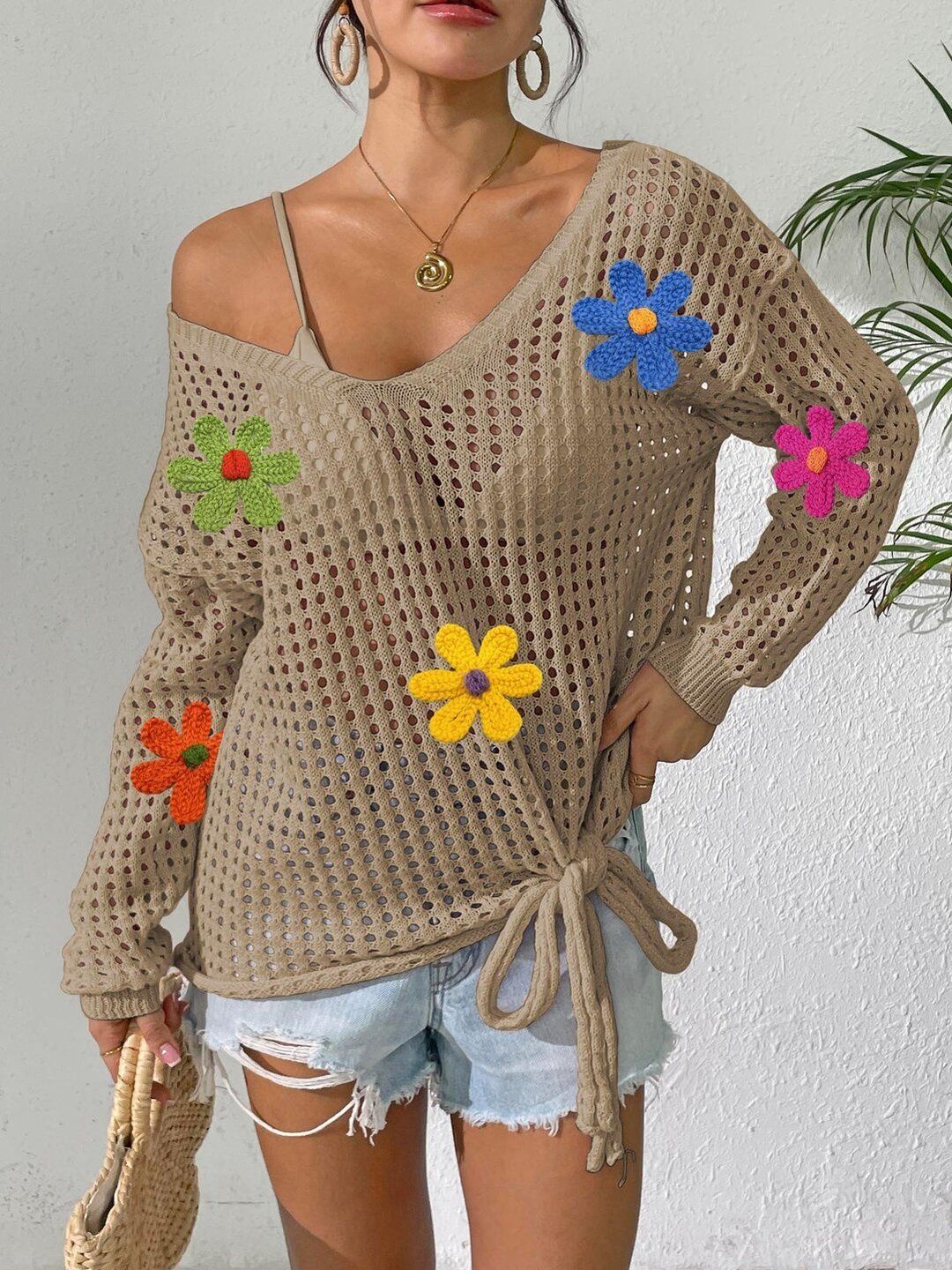 Women Pullover with Applique Detail