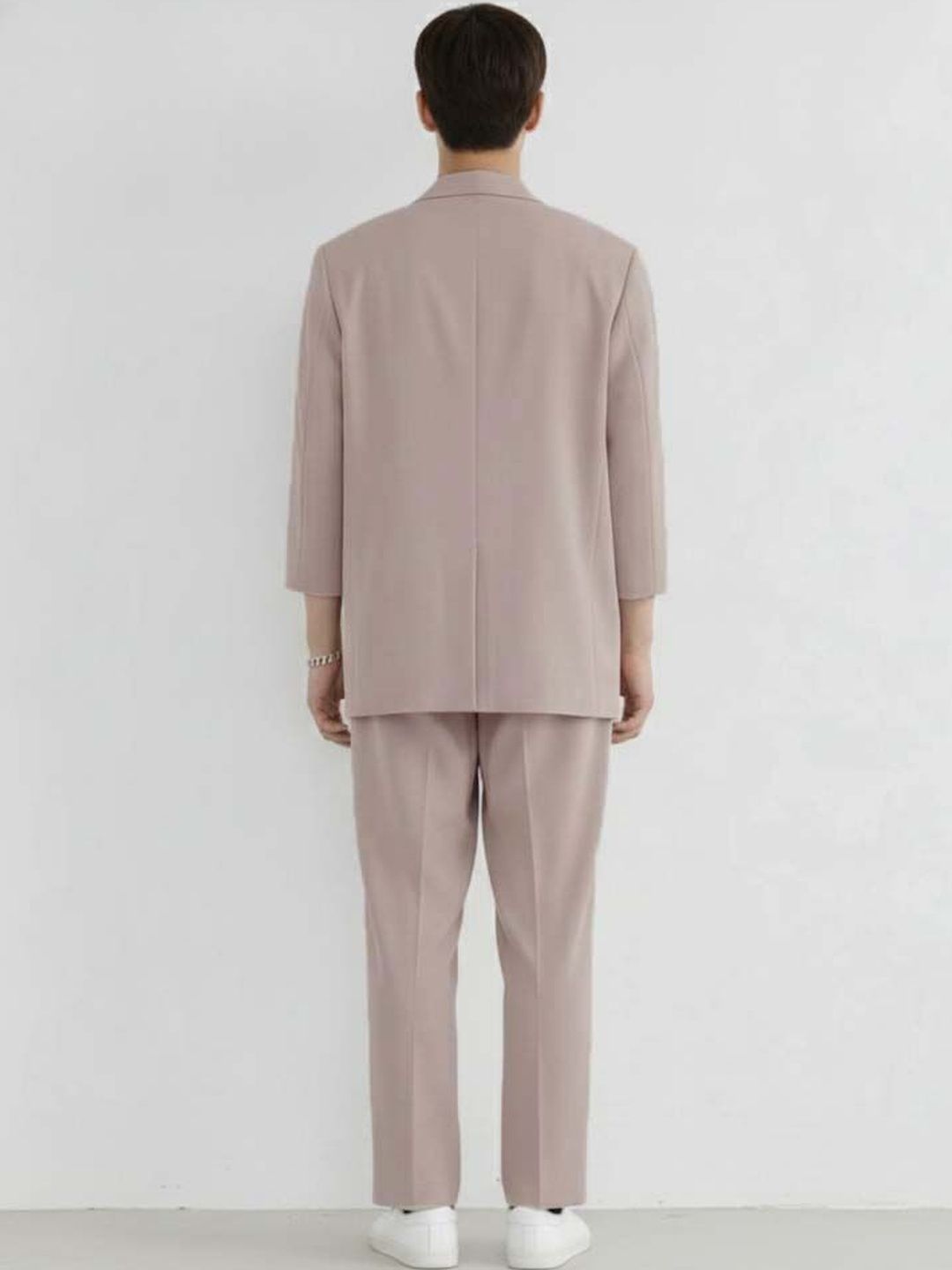Shawl Neck Three-Quarter Sleeves Blazer with Trousers