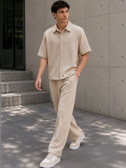 Solid Shirt with Trousers