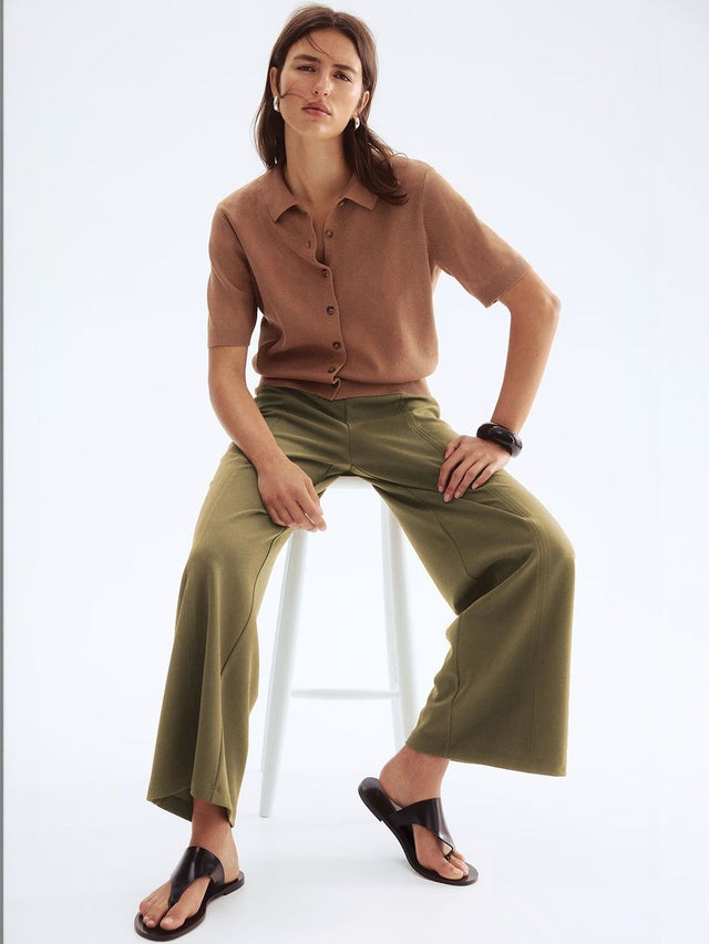 NOWI Women Straight Fit High-Rise Pleated Trousers