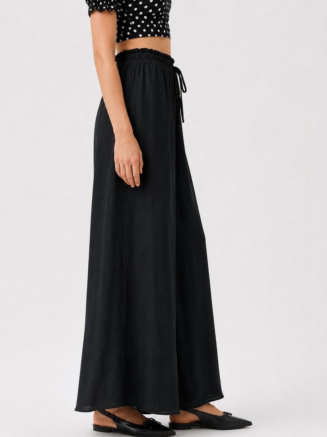 Women Relaxed Loose Fit High-Rise Trousers