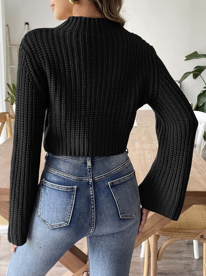 Women Ribbed Crop Pullover