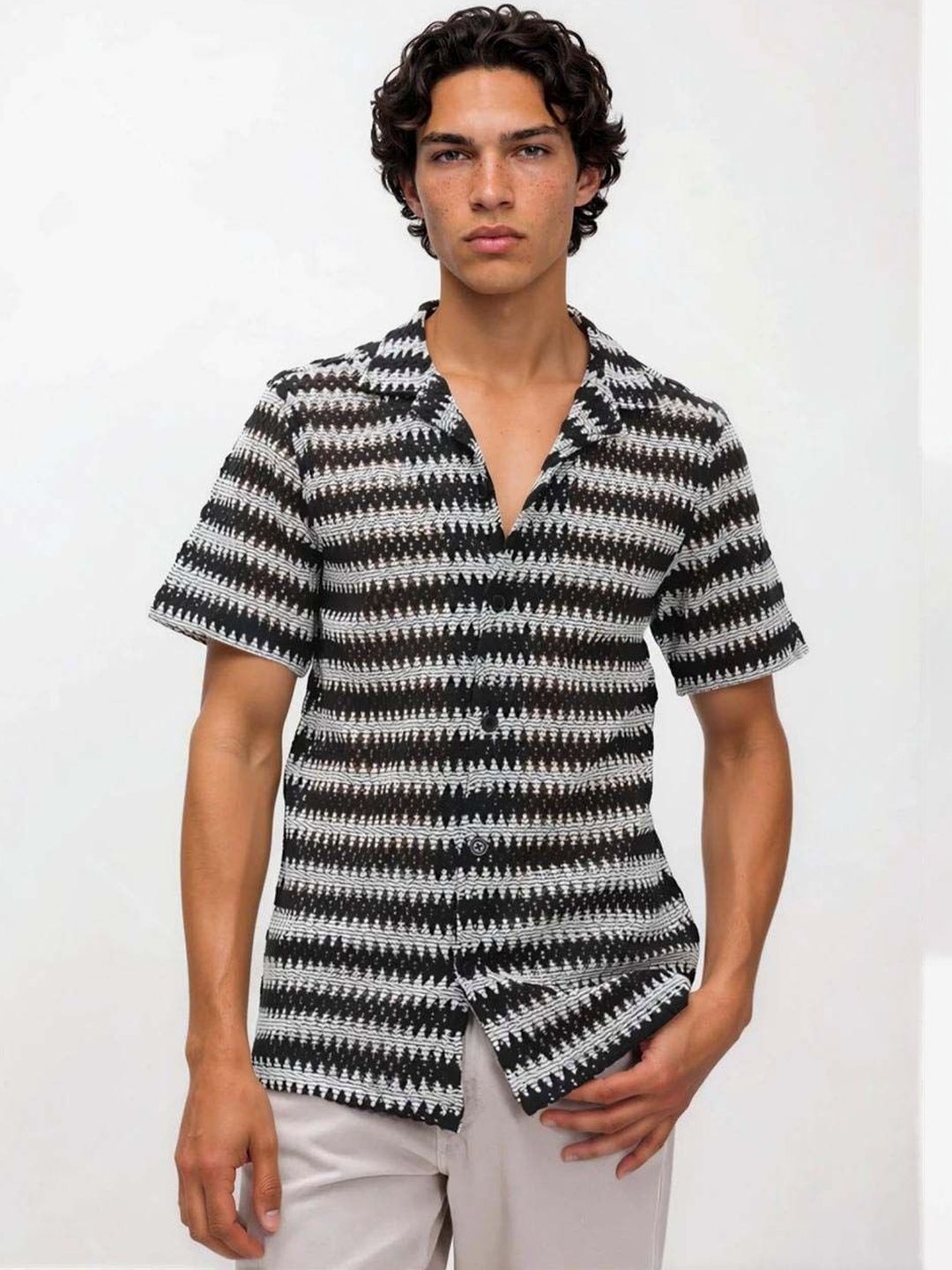 Textured Cotton Casual Shirt