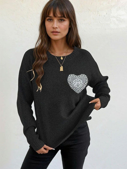 Pullover in Black acrylic Style 392 - Nowi Korean Fashion