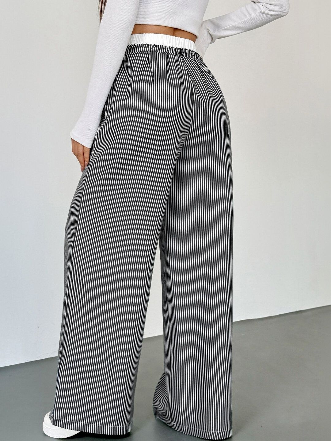 Women Striped Loose Fit Trousers