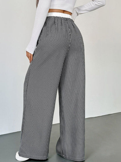 Women Striped Loose Fit Trousers
