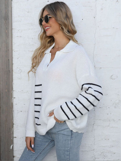 Women Striped Pullover