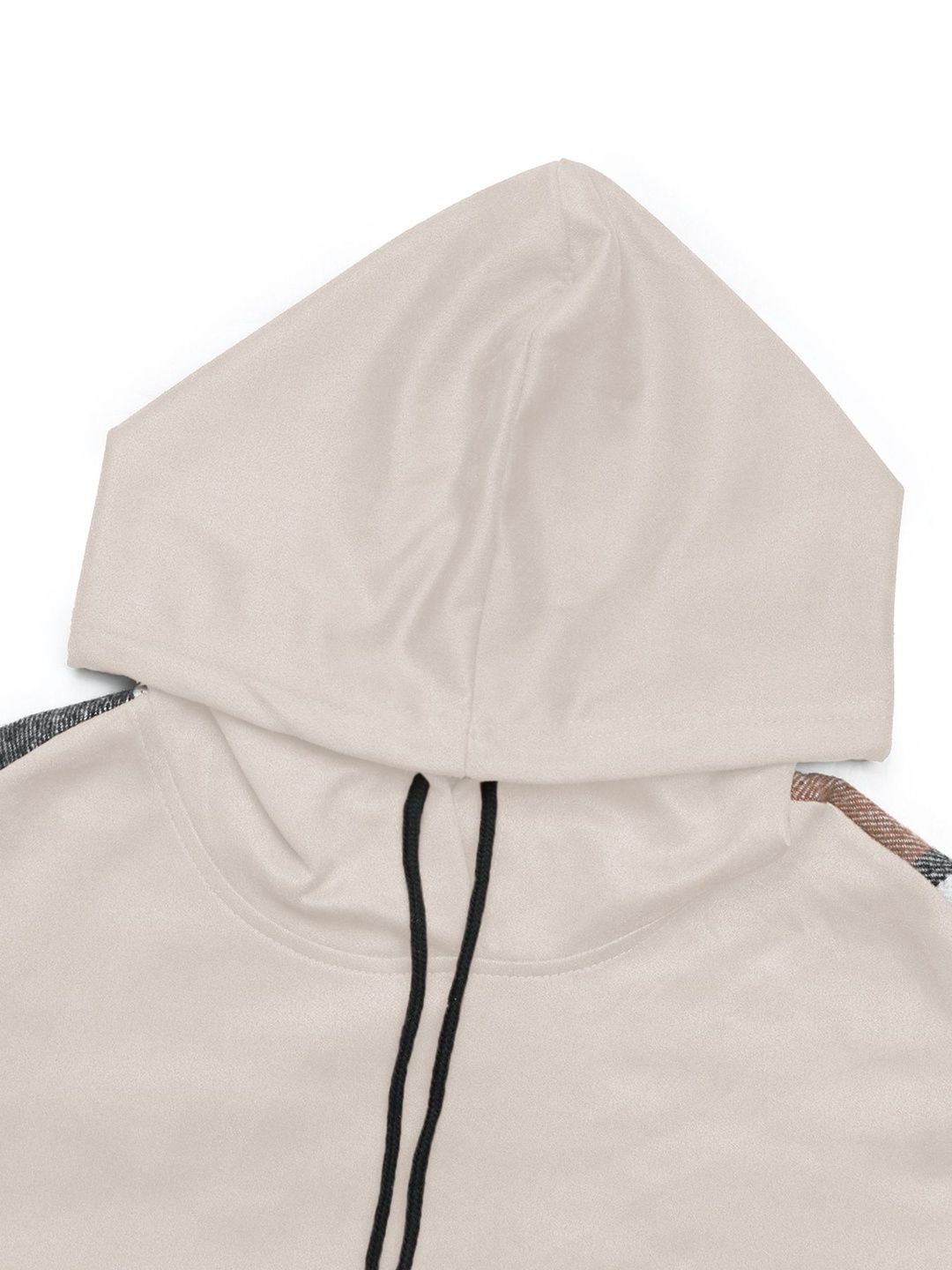 Women's Beige Nowi Women Colourblocked Hooded Sweatshirt