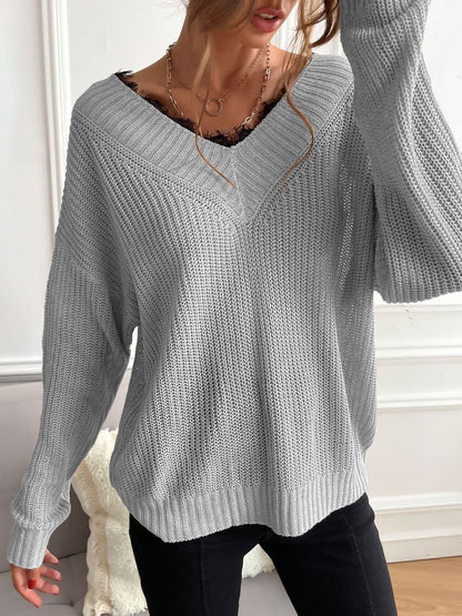 Women's Grey Pullover Blend Printed Regular Fit