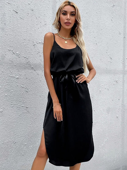 Liva A-Line Midi Dress Sleeveless - Nowi Korean Fashion