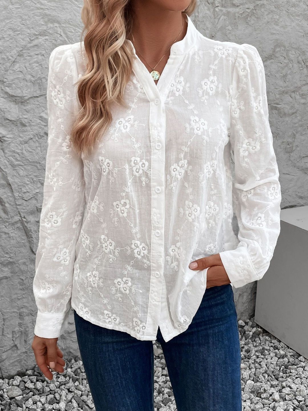Women Semi Sheer Casual Shirt
