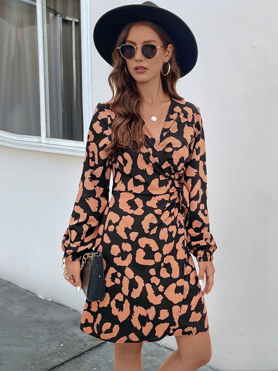 Women's Black Animal Print Dress
